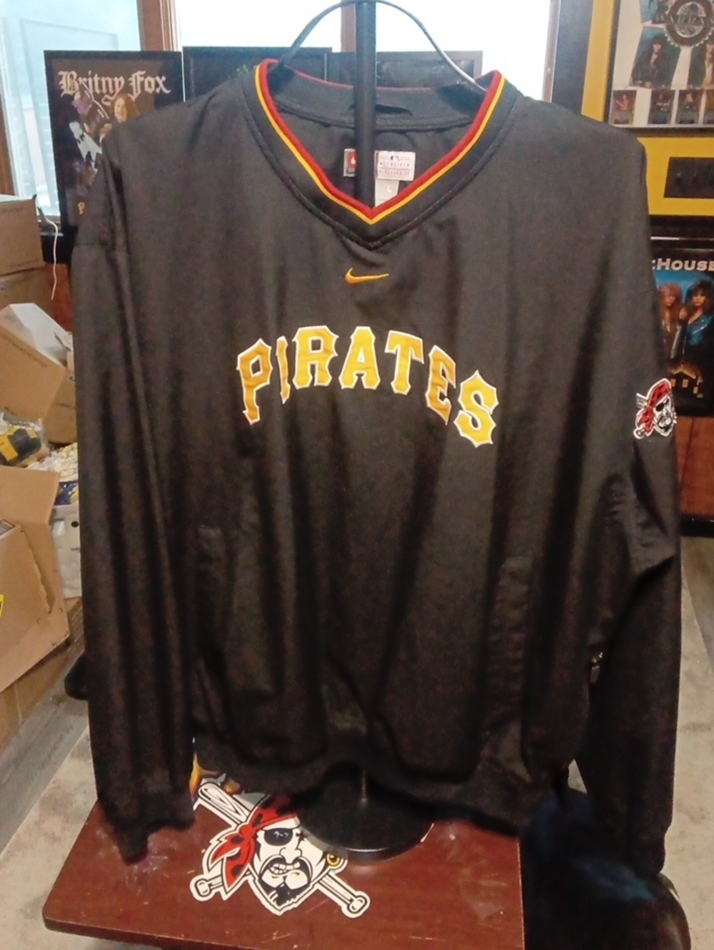 Genuine Merchandise Black and Yellow V-Neck Pirates Pullover Sweater